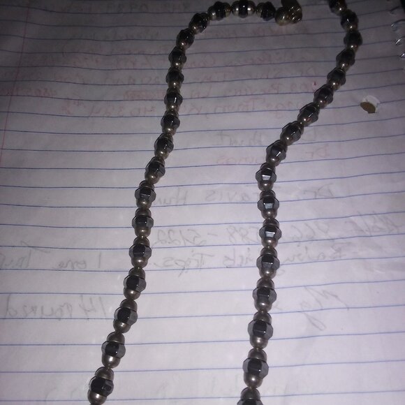 Vintage Texico Mexico 22 in necklace. Silver and hemitite